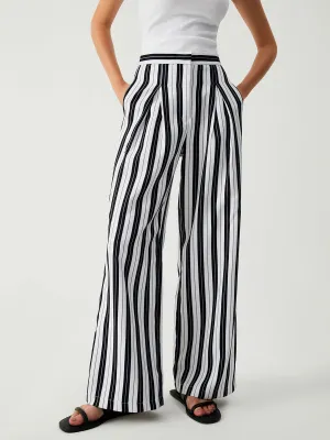 St Tropez Pinstripe Trendy Wide Leg Pants