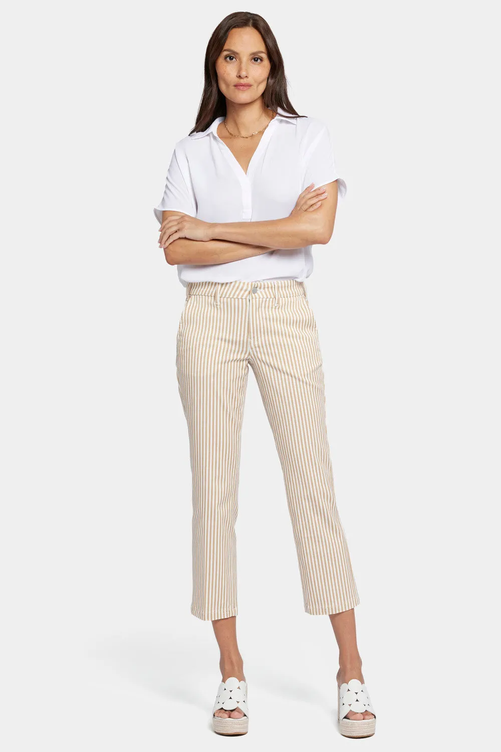 Straight Ankle Pants - Sunbird Stripe