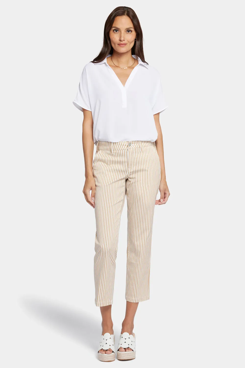 Straight Ankle Pants - Sunbird Stripe