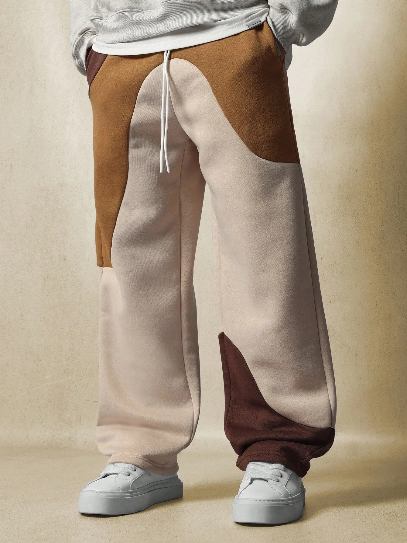 Straight Fit Colour Block Panelled Sweatpants