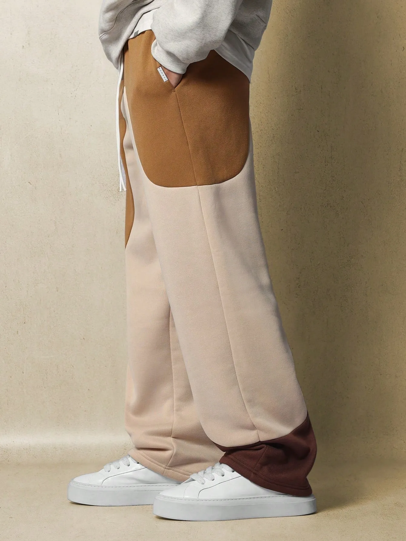 Straight Fit Colour Block Panelled Sweatpants