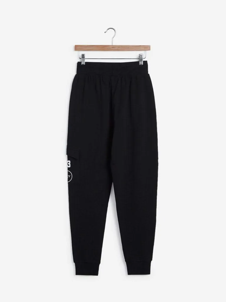 Studiofit Black Printed Joggers