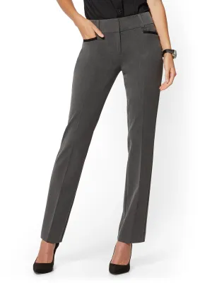 Tall Grey Straight-Leg Pant - Signature - Superstretch - 7th Avenue