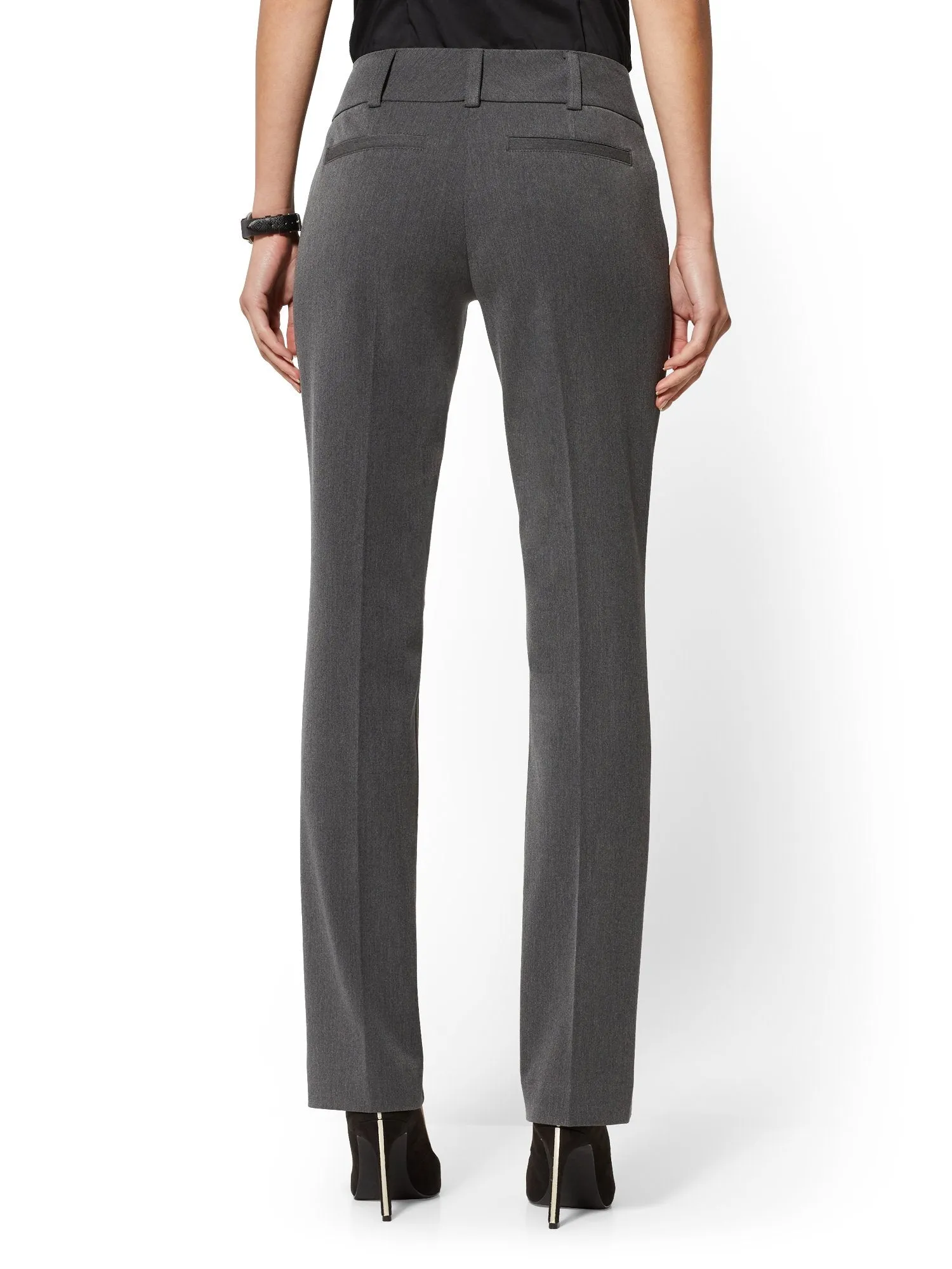 Tall Grey Straight-Leg Pant - Signature - Superstretch - 7th Avenue