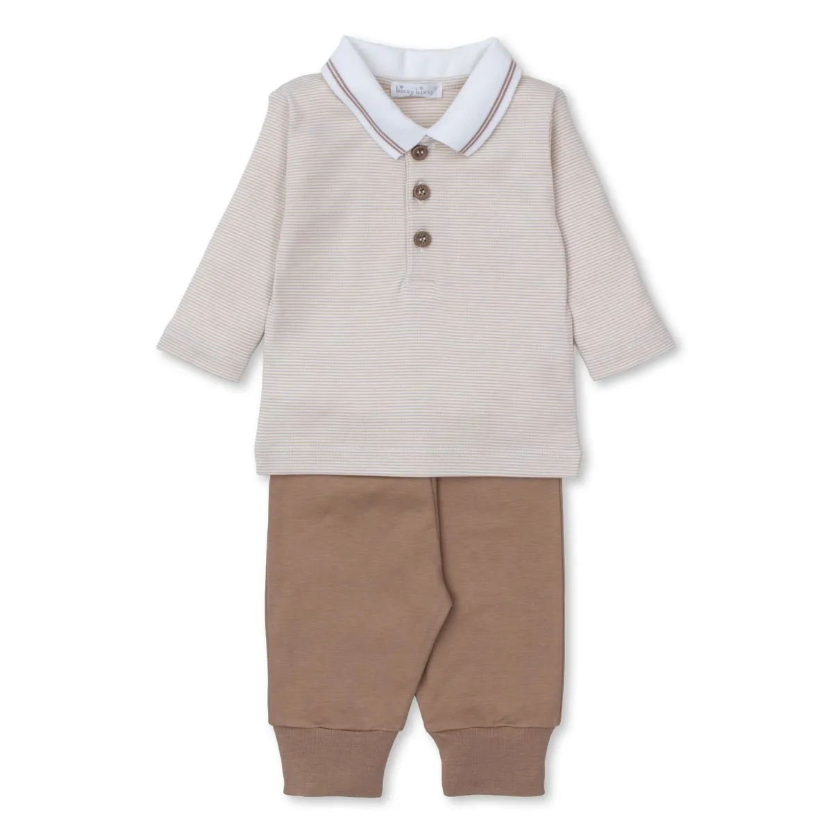 Tan Striped Pants Set