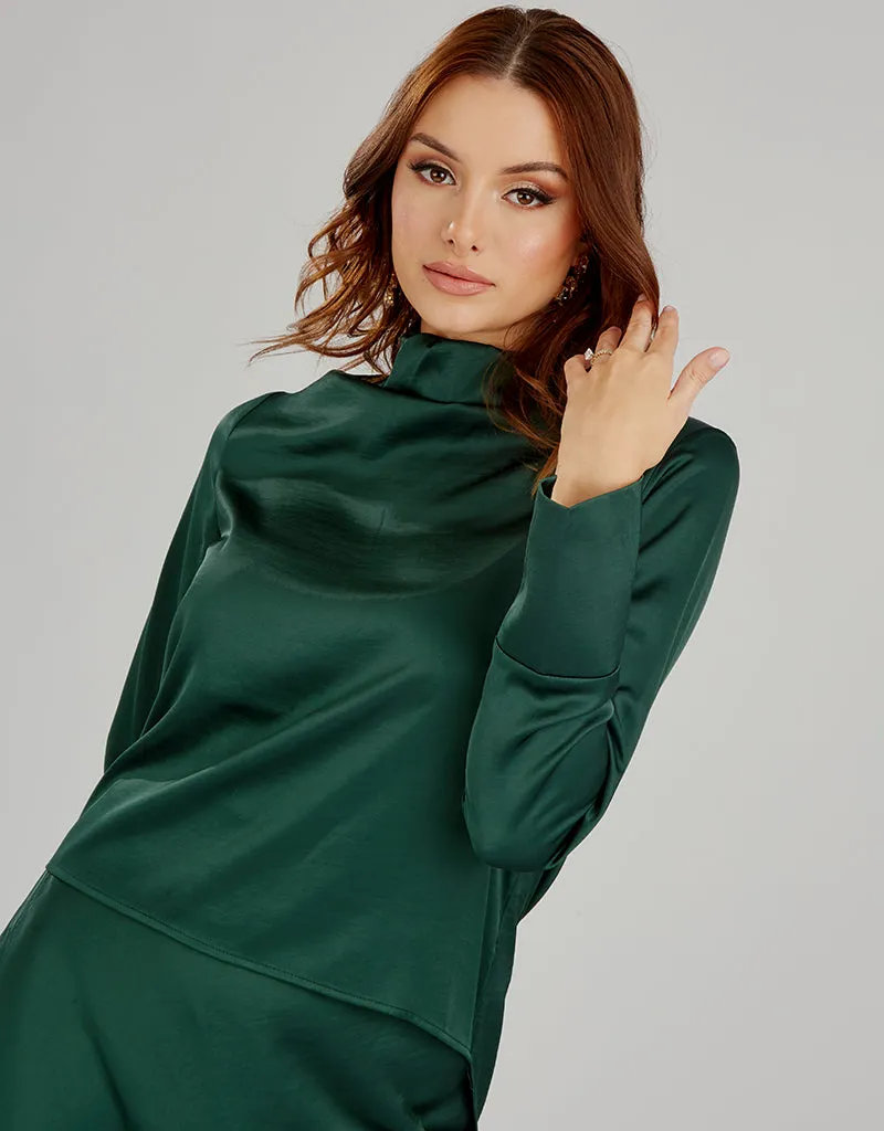 The Crescent Modish Satin Top - Dark Shades