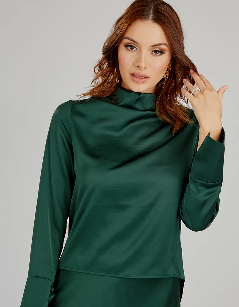 The Crescent Modish Satin Top - Dark Shades