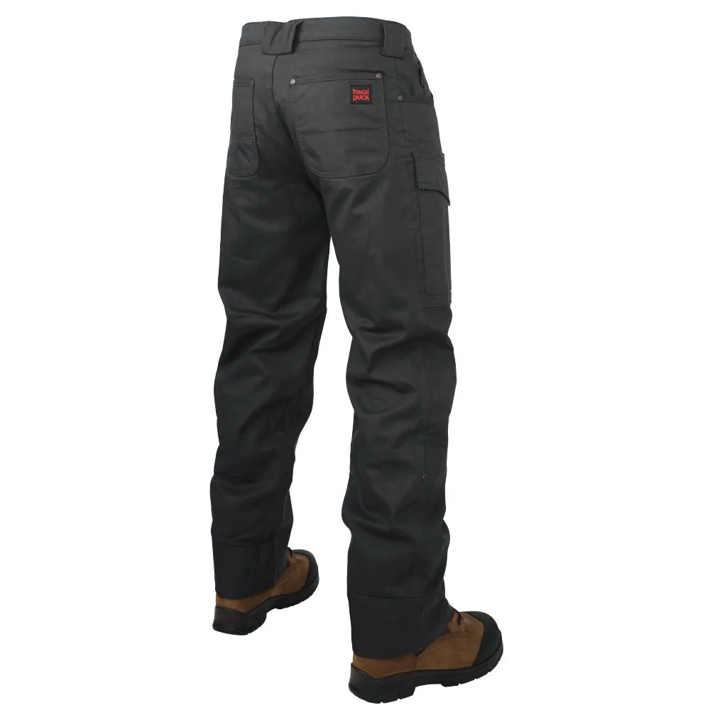 Tough Duck Men’s Fleece Lined Flex Twill Cargo Pant WP06 - Black