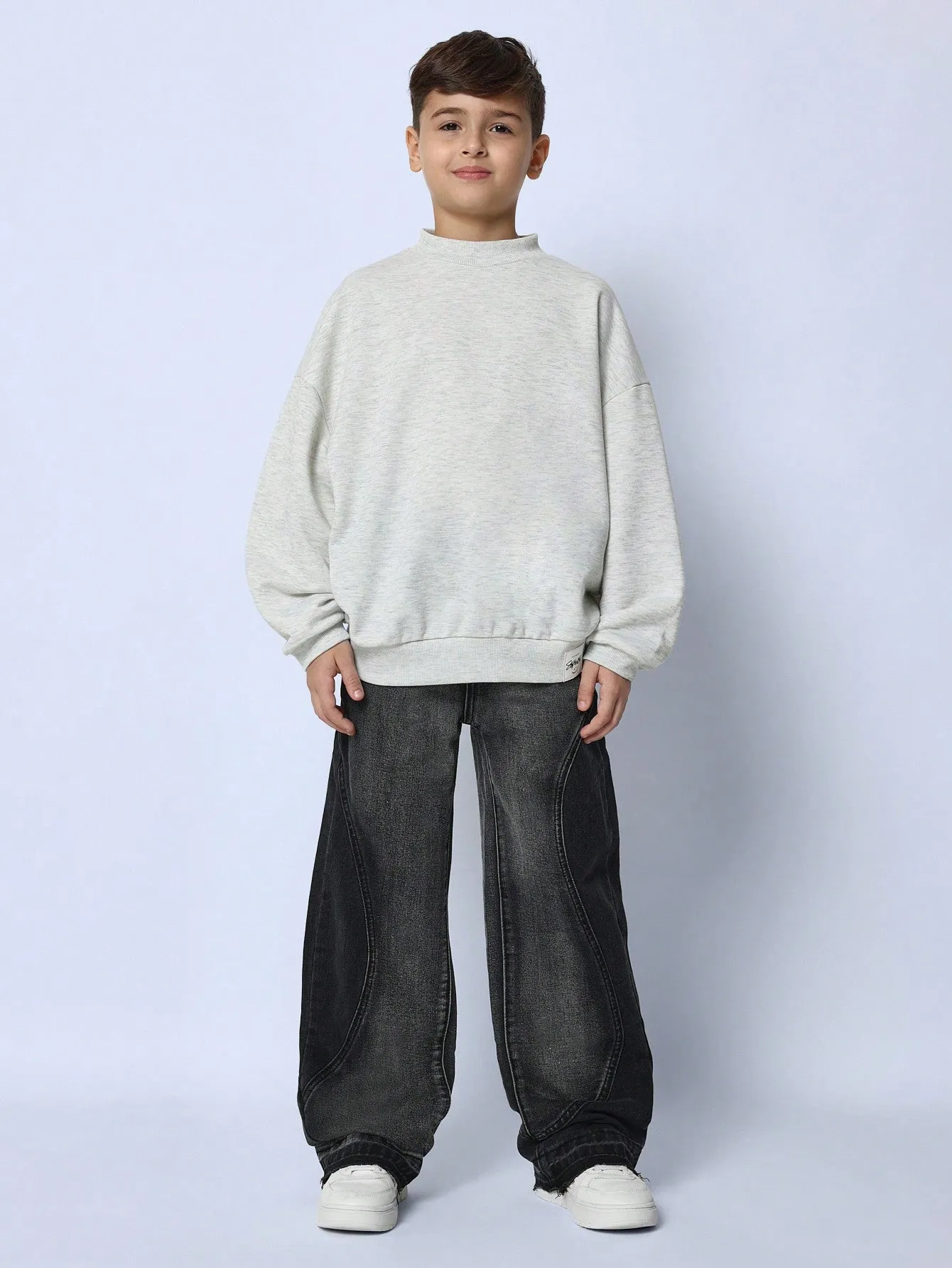 Tween Boys Straight Fit Two Tone Curve Seam Jean