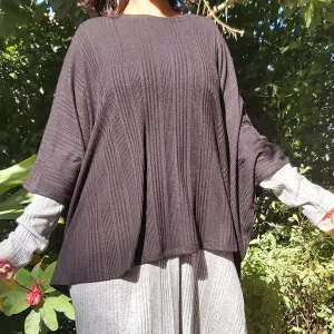 WA24 Free Size Ribb-Knit Poncho