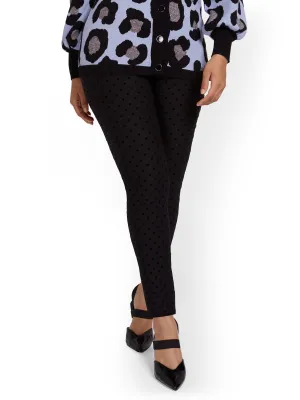 Whitney High-Waisted Pull-On Slim-Leg Pant - Dot-Print