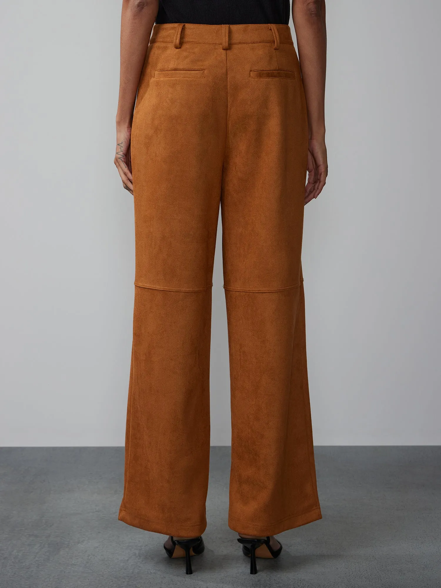 Wide Leg Faux Suede Pant