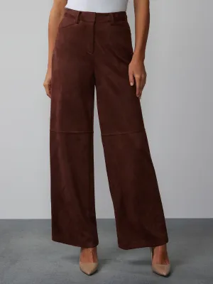 Wide Leg Faux Suede Pant