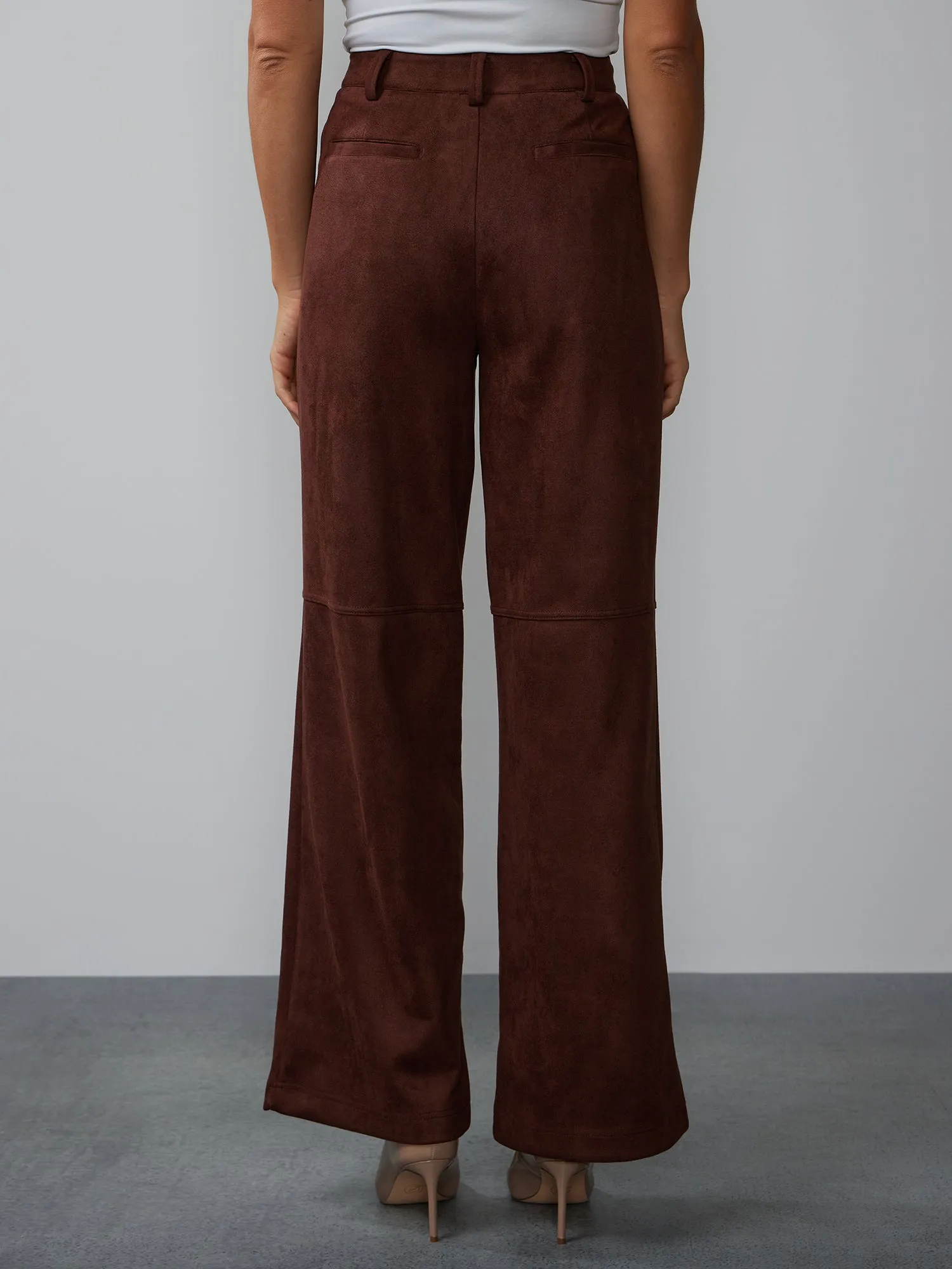 Wide Leg Faux Suede Pant