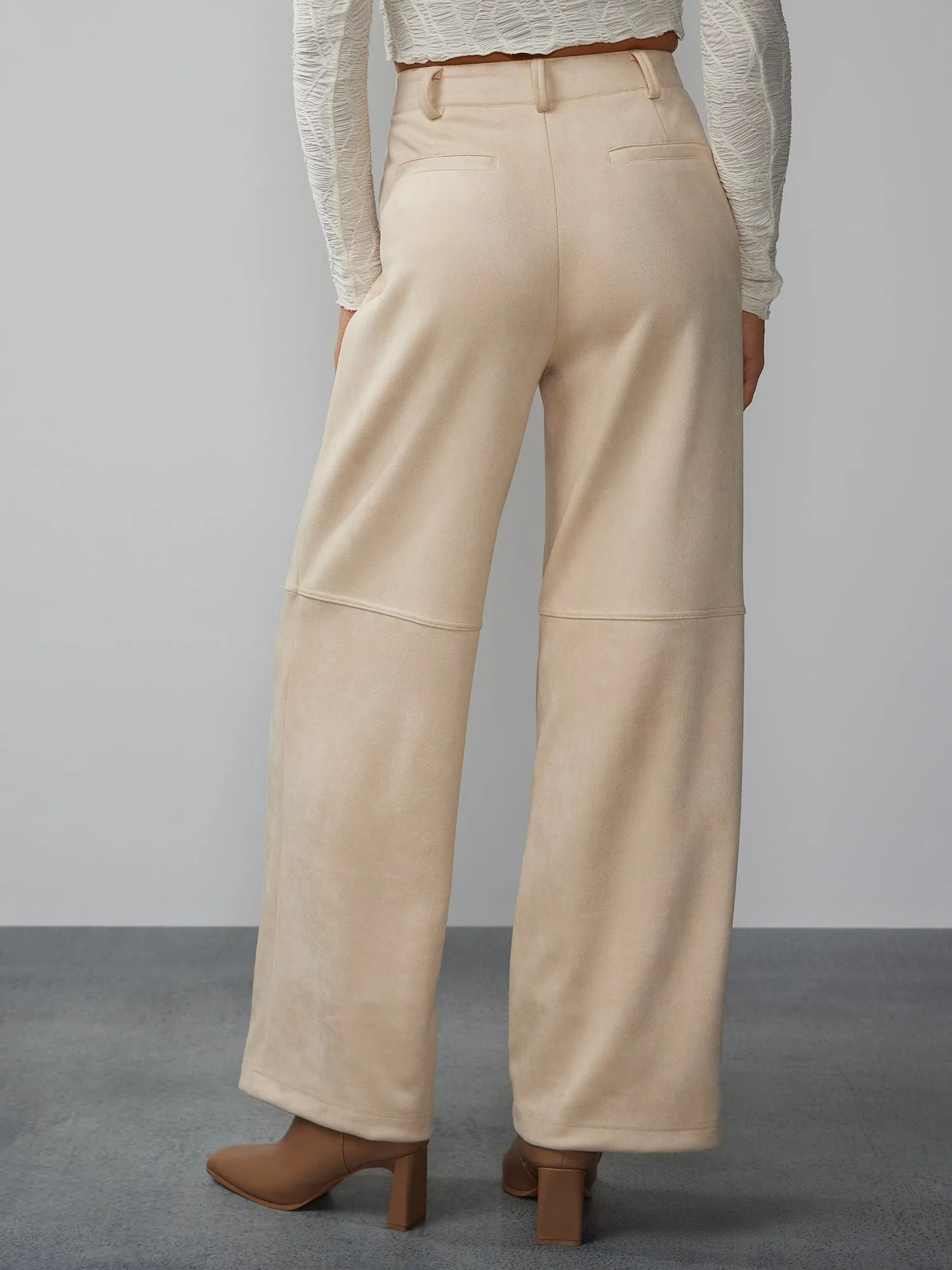 Wide Leg Faux Suede Pant