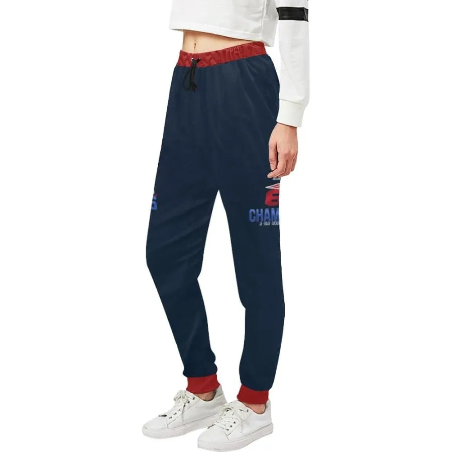 Women's New england patriots Sweatpants Navy Blue Red|Nfl 6X Super bowl champs Jogger Pants|Baggy Slacks