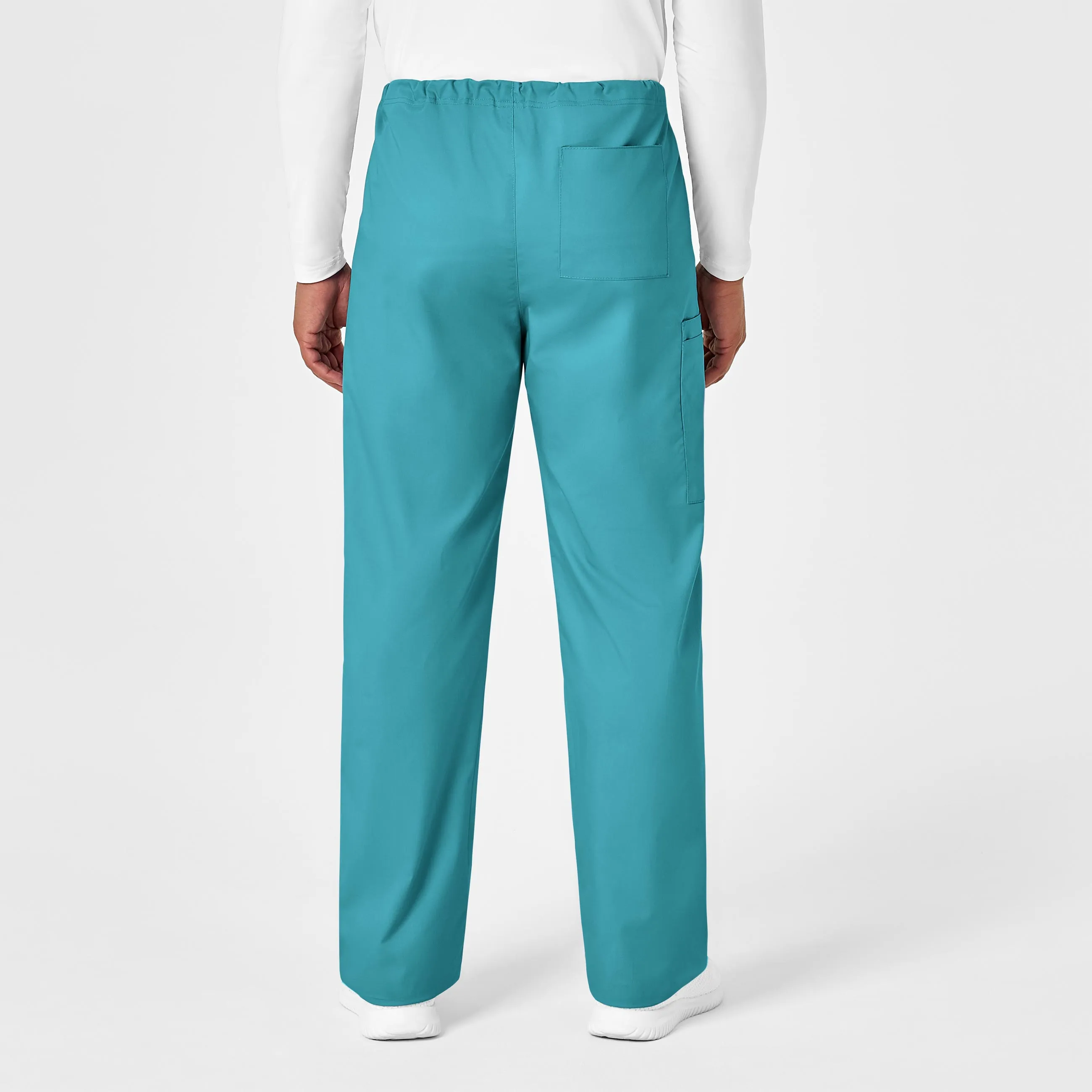 WonderWORK Unisex Drawstring Cargo Scrub Pant - Teal Blue