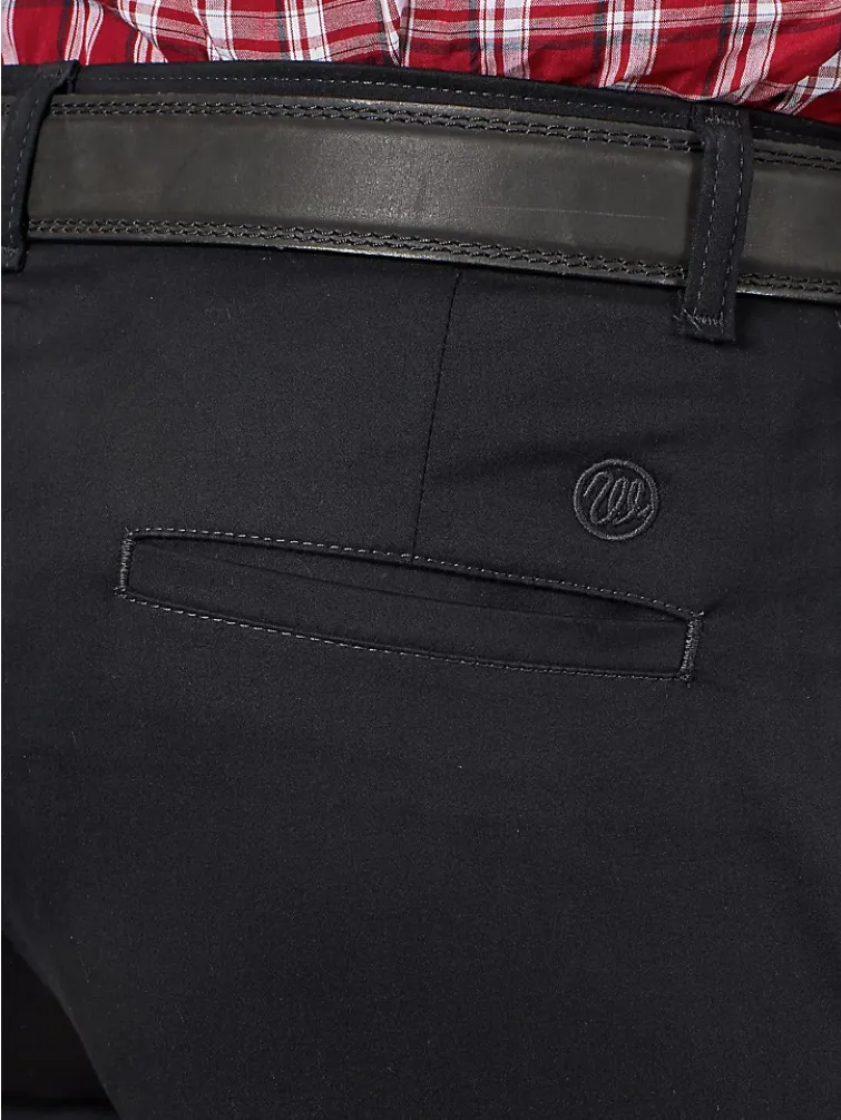 WRANGLER MENS CASUALS PLEATED FRONT RELAXED FIT PANTS IN BLACK STYLE 00097BK