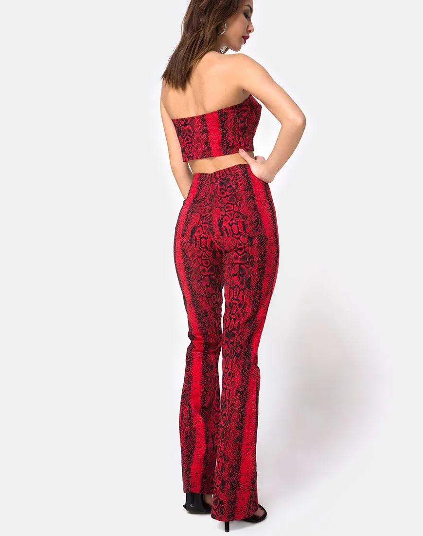 Zolia Trouser in Snake Red