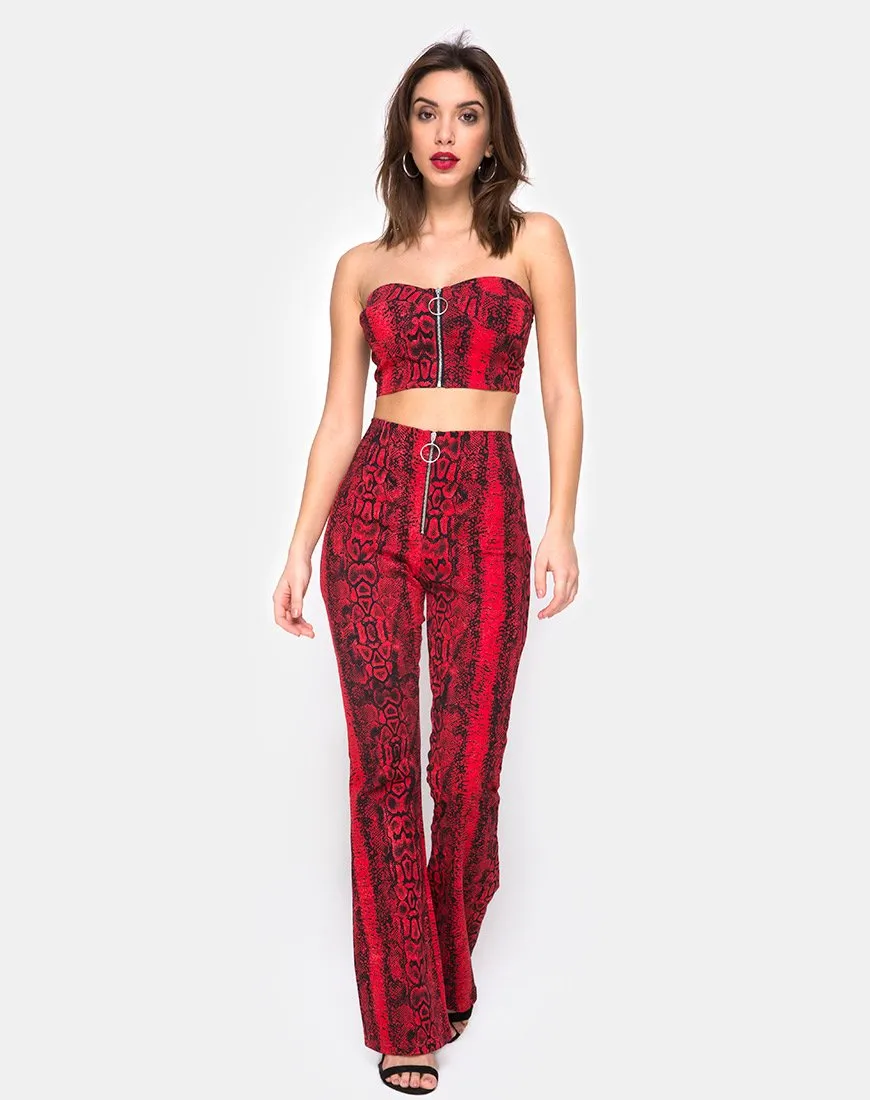 Zolia Trouser in Snake Red